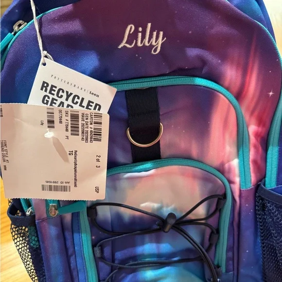 Pottery Barn Teen Cosmic Backpack - Blue and Purple - Picture 2 of 3